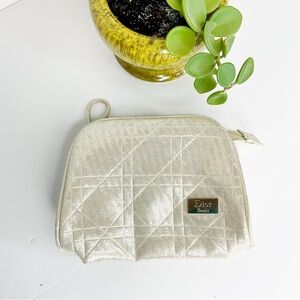 CHRISTIAN DIOR Silver Metallic Beauty Cosmetic Case